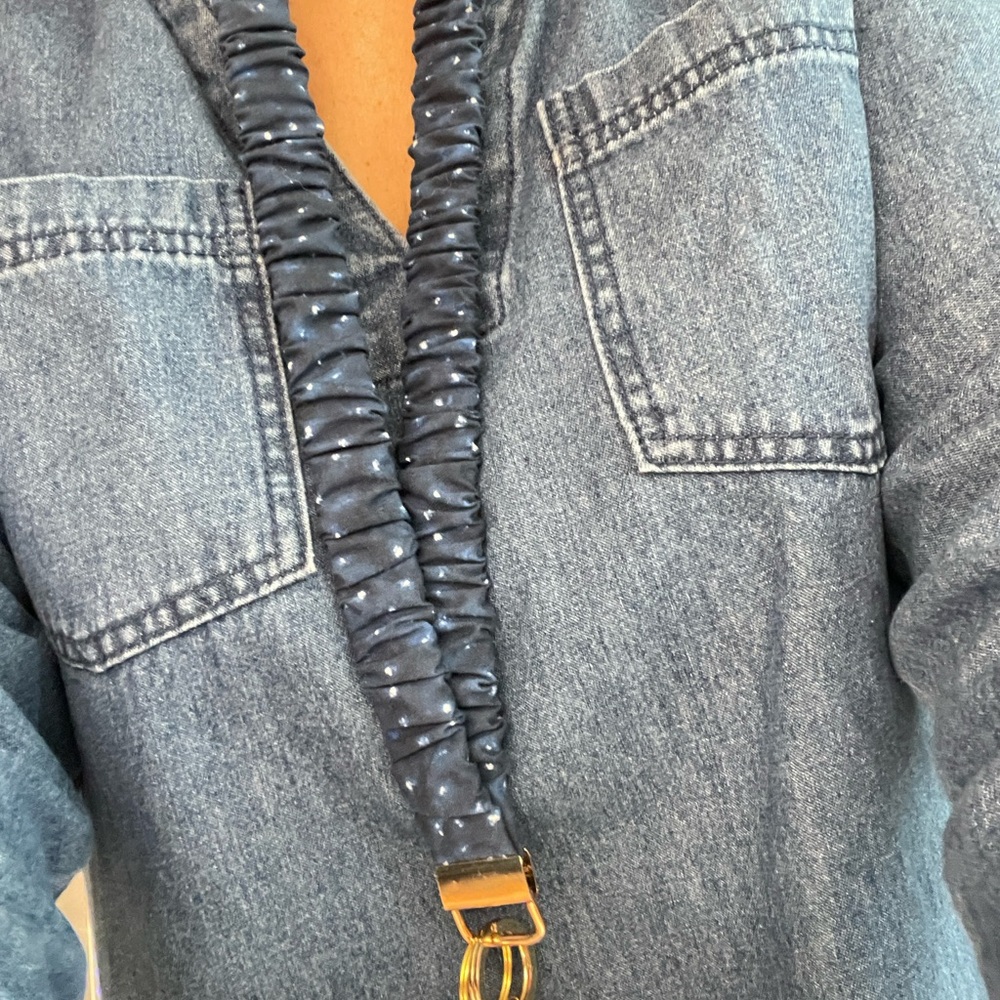 Blue Scrunchie Lanyard